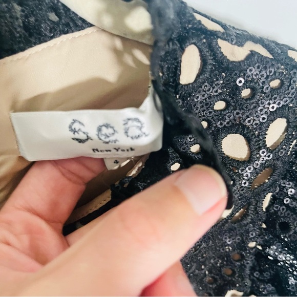 NWT Sea New York Shelby Dress Black Sequin Eyelet Clubbing Wedding Date Size 4 - Picture 9 of 11